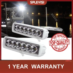 Luz LED de inundación para barco, luces de superficie en T, impermeable IP67, para pesca de Pontón, 2 piezas, 12V, 6 LED