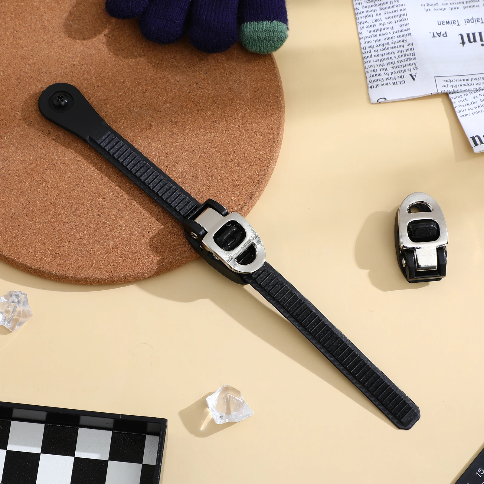 مجموعة حزام مشبك زلاجات دوارة قابلة للتعديل مكونة من قطعتين من حزام حذاء تزلج متين بديل لإكسسوارات أحذية التزلج على الجليد