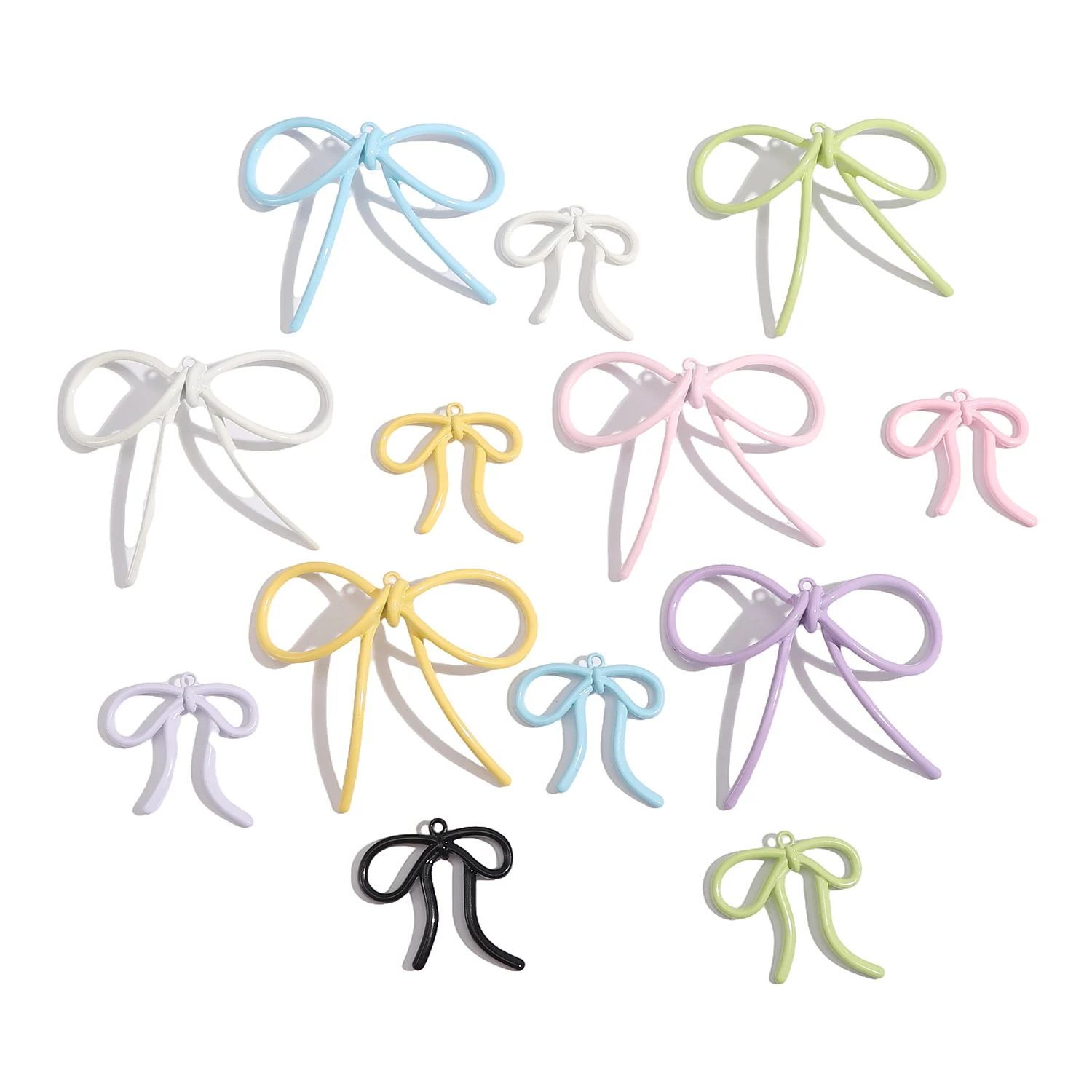 

Bow Ribbon Charm Pendants 1pc Alloy Colorful Crafts Jewelry Making Earrings Phone Chain Pendant Accessories Handmade Gifts