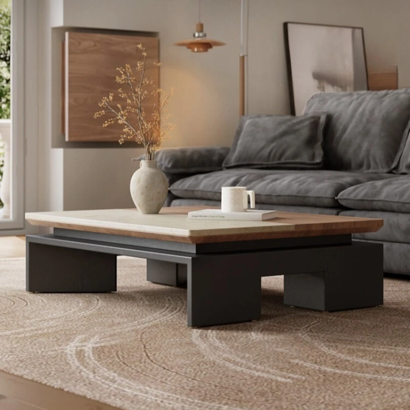 

Marble coffee table designer creative rectangular small apartment living room household high-end tea table