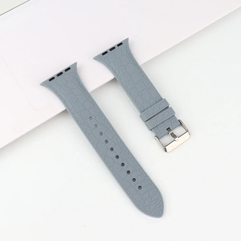 Sport Strap For Apple Watch Ultra band 49mm 45mm 46mm 44mm 42mm Silicone Bracelet Leather Texture iWatch Serie 8 7 6 SE 5 4 3