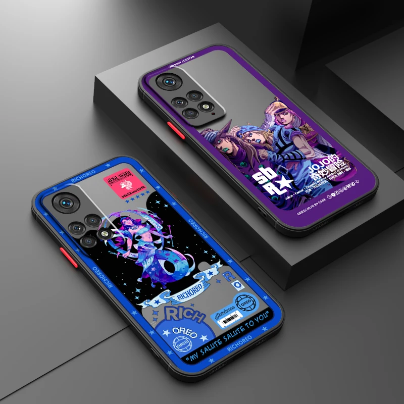 

Anime JoJo Bizarre Adventure Frosted Translucent For Redmi 8 8A 9A 9C 9AT 9 9T 10X 10A 10C 10 11A 12C 12 13C 5G Funda