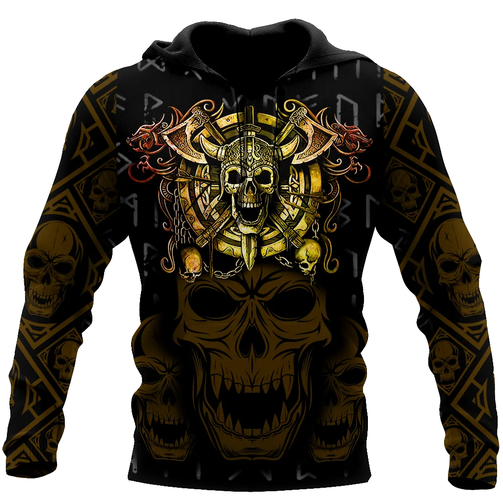 Men's Punk 3D Print Hoodie Spring and Autumn Skull Streetwear Horror Goth Skeletons Graphic Pullover Tops Oversize High-quality