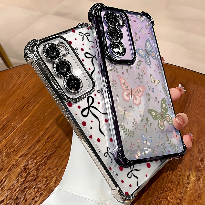 Pink Butterfly Floral Leaf Pri - Oppo Reno 12 review and price