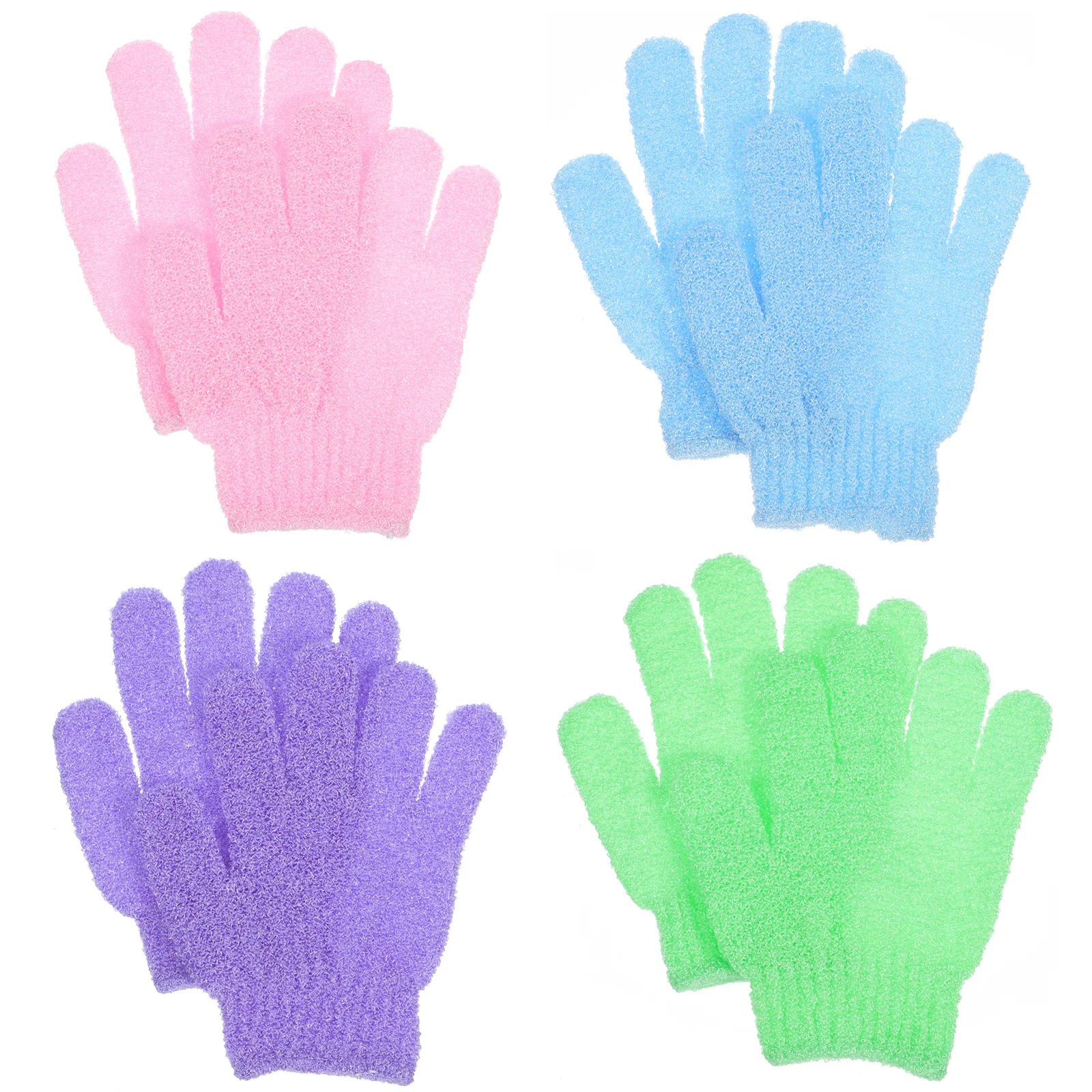 

4Pairs Exfoliating Wash Gloves Shower Bath Scrubber Nylon Body Scrubber Exfoliator Gloves Spa Mitt Body Scrub Exfoliator