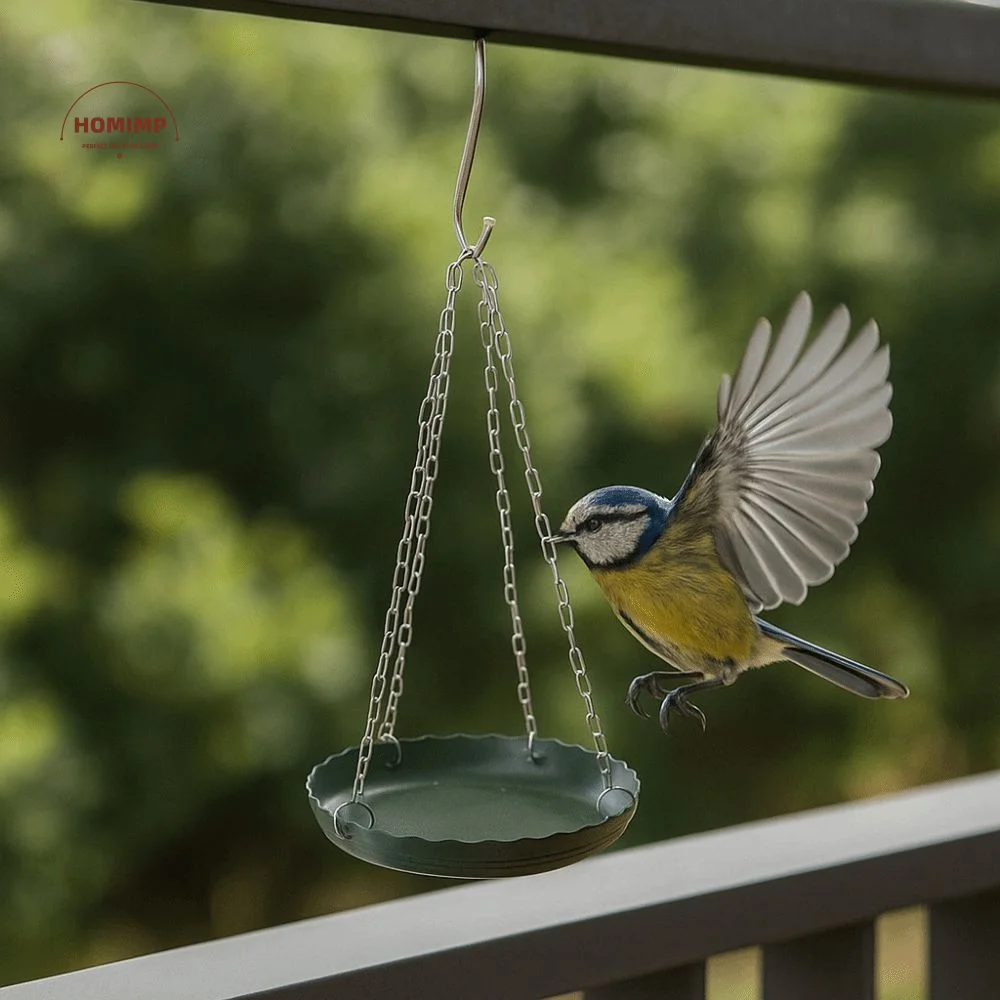 

Bird Supplies Adjustable Bird Feeding Tray Plastic Bird Water Bowl Hanging Bird Bath with Chain Bird Food Dispenser Tree