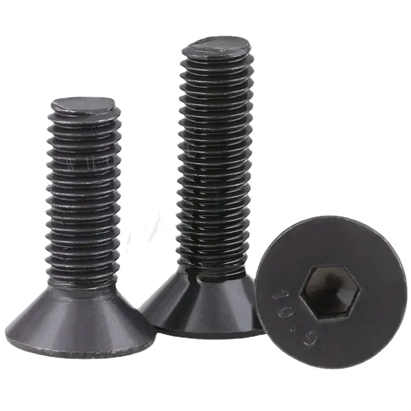 5-100PCS Allen socket screw Din7991 M1.6 M2 M2.5 M3 M4 M5 M6 M7 M8 M10 G10.9 Black Hex Socket Flat Countersunk Head Cap  Screw