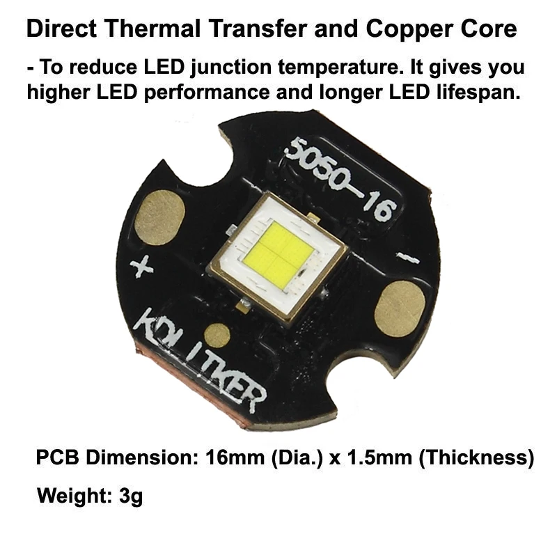 ルミナスSFT-70白6500 18kロングスローsmd 5050 led kdlitker dtp銅mcpcb懐中電灯diy