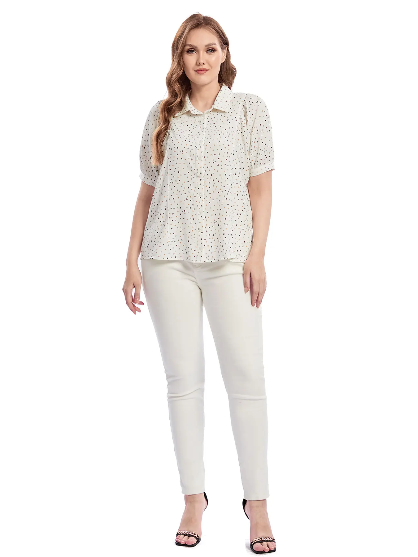 Women Plus Size Woven Spring And Autumn Fashionable Shirt