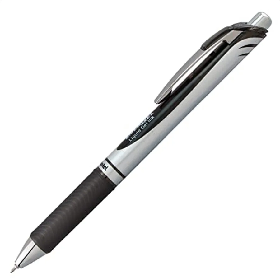 Pentel EnerGel RTX Retractable Liquid Gel Pen 0.m Needle Tip Extra Fine Line Black Ink 2 Pack