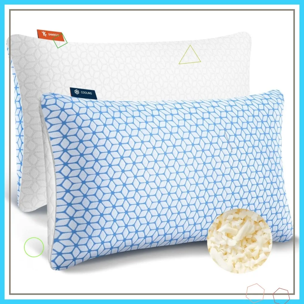 

King Size Memory Foam Pillows Set of 2, Cooling Adjustable Firm Soft for Side Back Stomach Sleepers