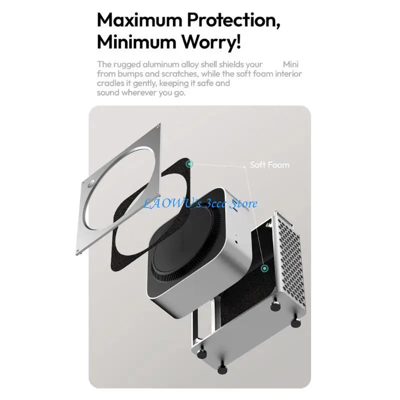 

Y8AD High Strength Carrying Case Holder for Mini Desktop Computer Display Stand Long Time Use Small Computer Shell