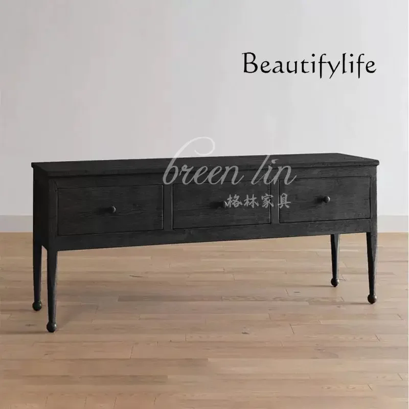 NEW Retro solid wood old porch cabinet storage living room storage antique wall decoration designer
