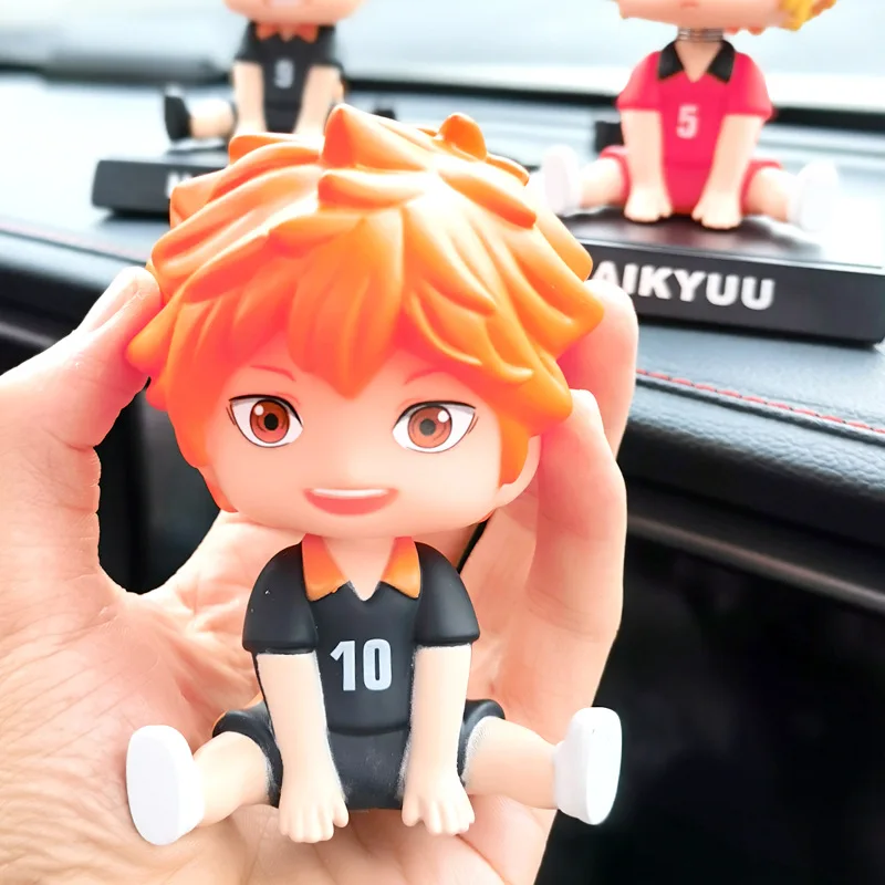 Anime Haikyuu de 11 cm!! Figura hinata shoyo carro boneca balançando cabeça interior do automóvel kawaii mesa ornamento bobble cabeça crianças brinquedos presente