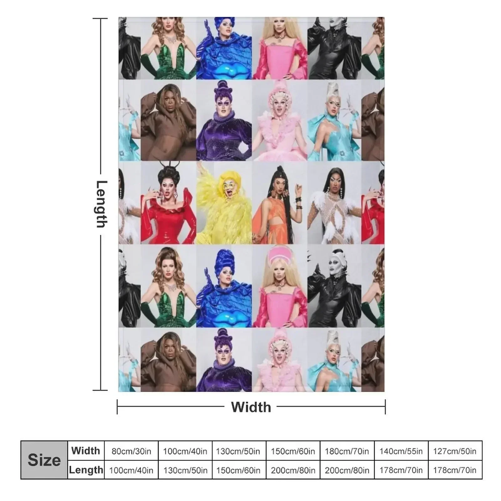RuPaul’s Drag Race UK season two Throw Blanket anime Flannel Fabric Furry Loose Blankets
