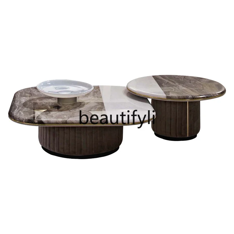 

Italian simple luxury double color coffee table combination modern minimalist home living room master design coffee table
