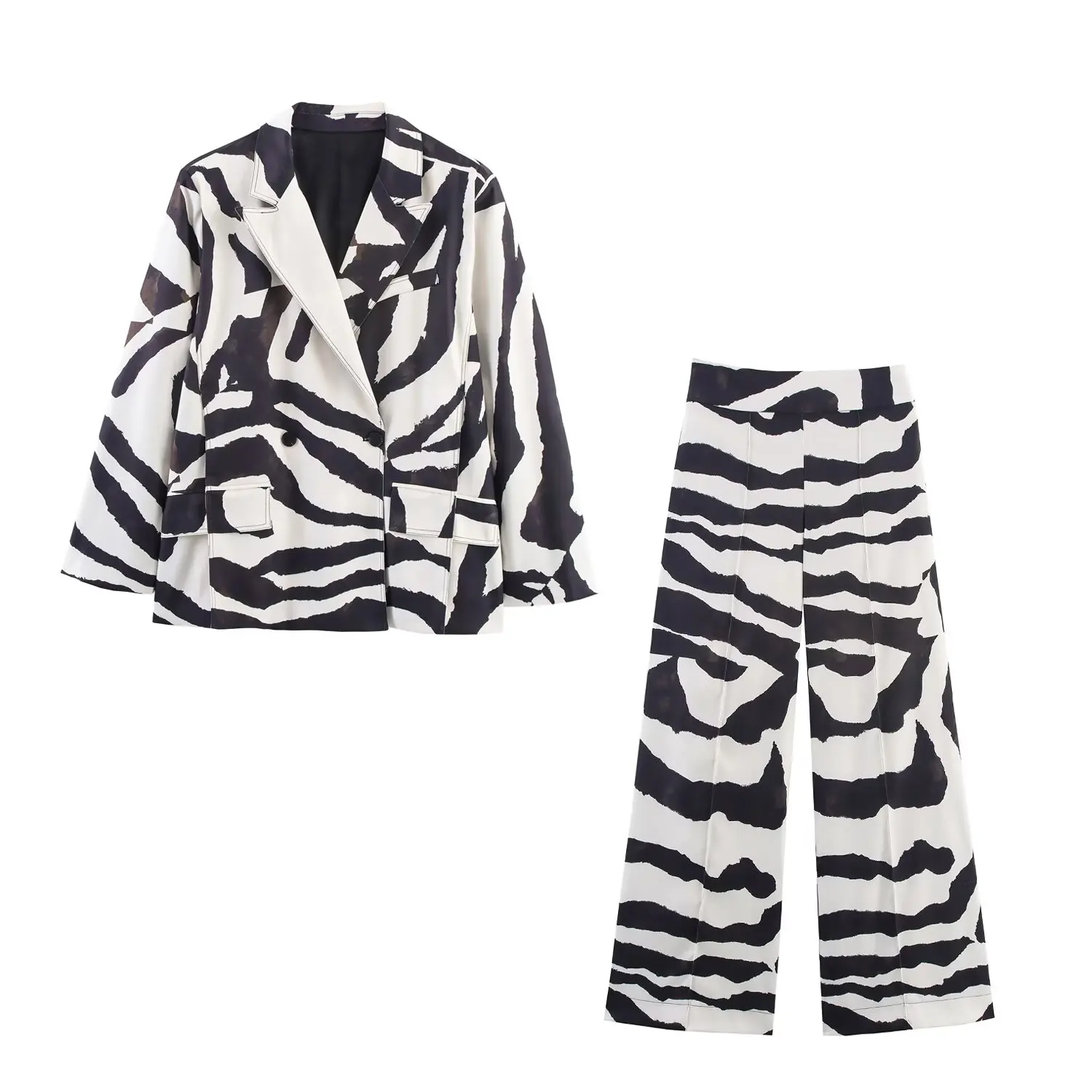

Women's Trouser Suit Women's Fashion Animal Print Blazer Animal Print Trousers