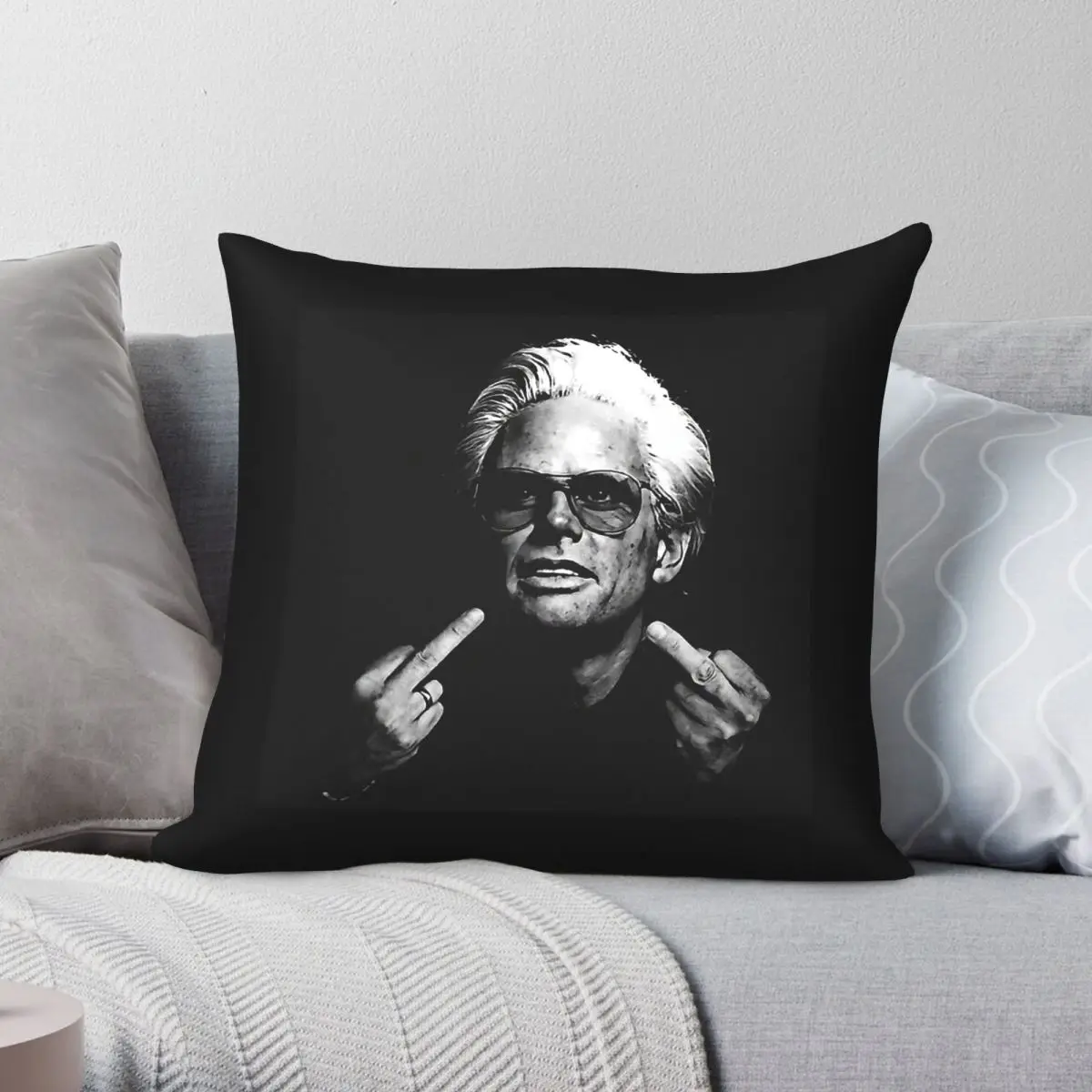 Baby Billy Middle Finger Square Pillowcase Polyester Linen Velvet Creative Zip Decor Bed Cushion Cover