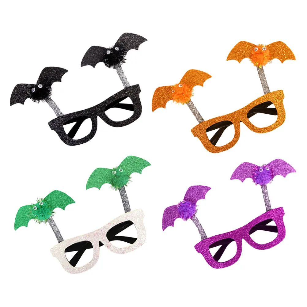 

4Pcs Halloween Glasses Frames Bat Pattern Party Eyewear Props Festival Decorations Photo Supplies Halloween Glasses
