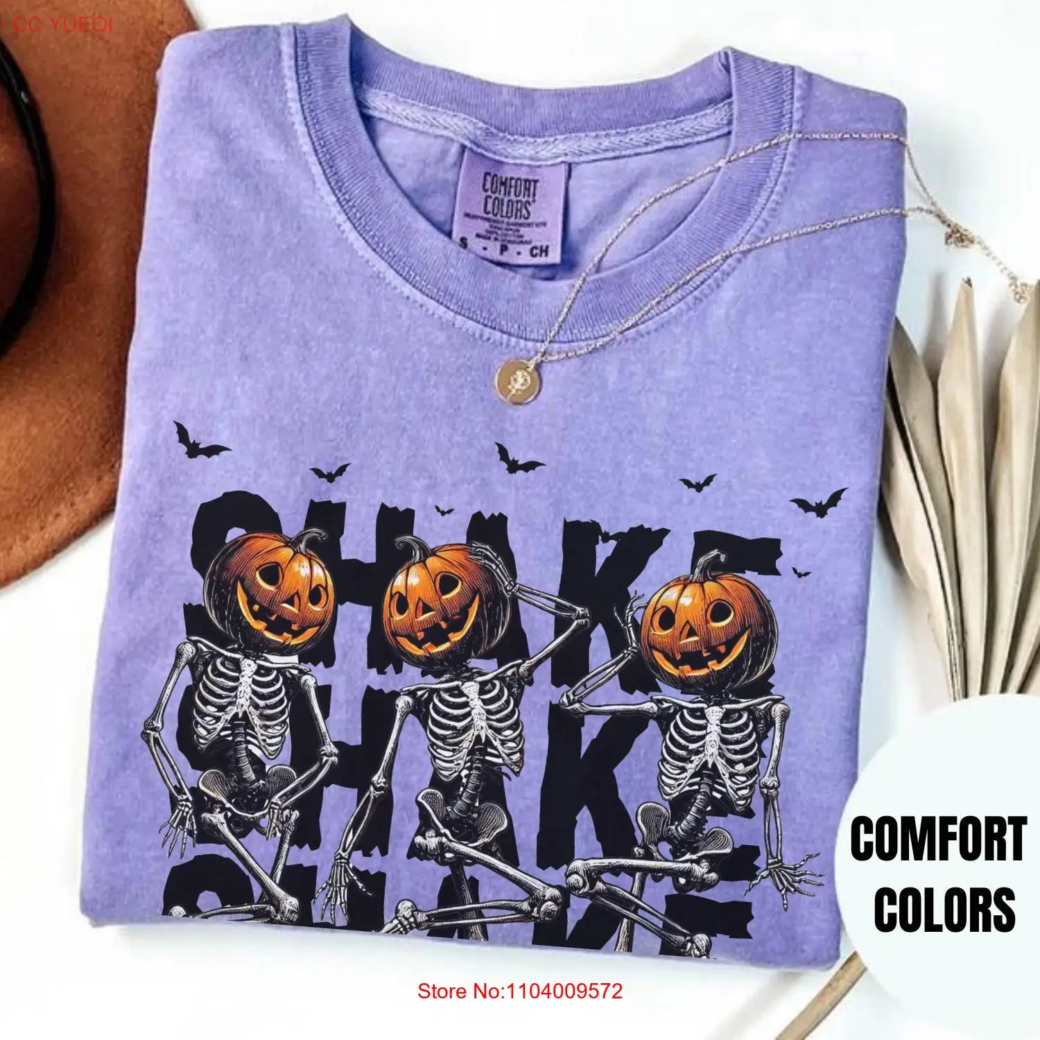 Fall T Shirt Dancing Skeletons Shake Senora Comfort Colors Retro Halloween Funny for long or short sleeves