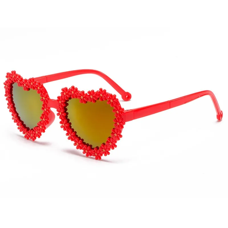 2026 Neue Herzförmige Kinder-Sonnenbrille Schillernde Farben Modischer UV400-Schutz Outdoor-Sonnenbrille für Kleinkinder Mädchen Jungen – Detail 5