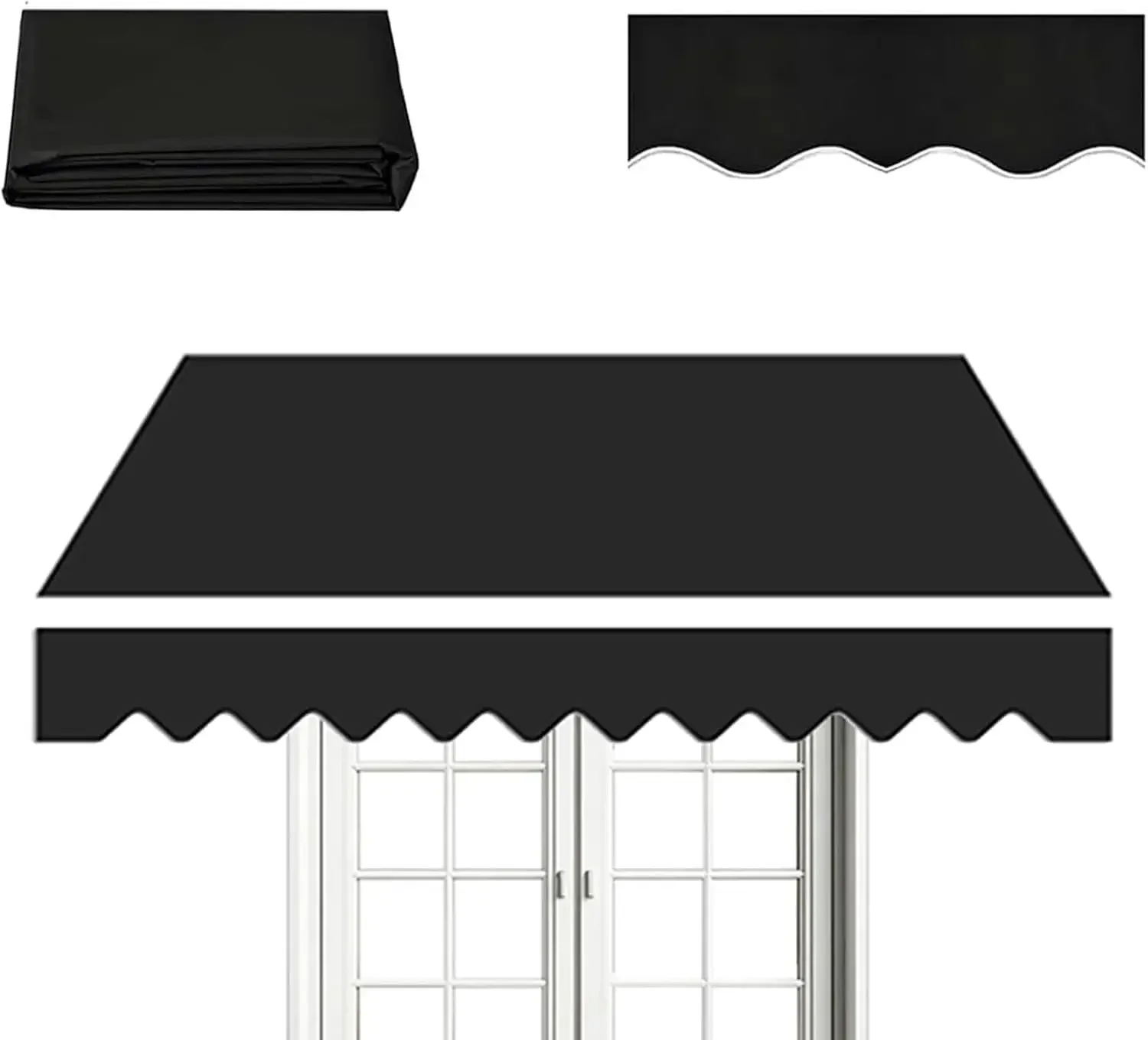 Retractable Patio Awning Fabric Replacement, Sun Shade Shelter Replacement Fabric Top Cover, Manual Sun Shade Shelter Canvas wit