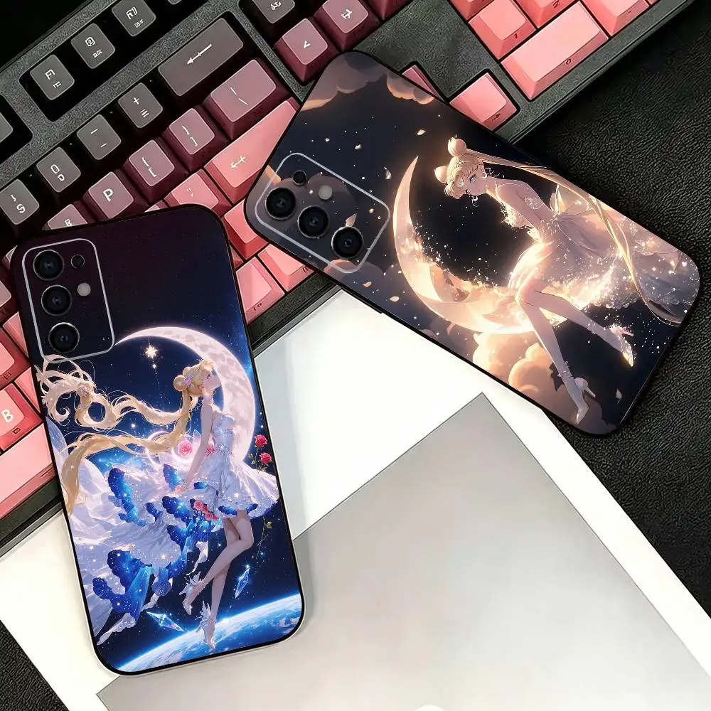 Goddess S-Sailor Moon maiden  Soft Black Phone Case for Samsung S26,25,24,21,22,21,20,10,9,8,7,6Ultra,Plus,Fe, Lite