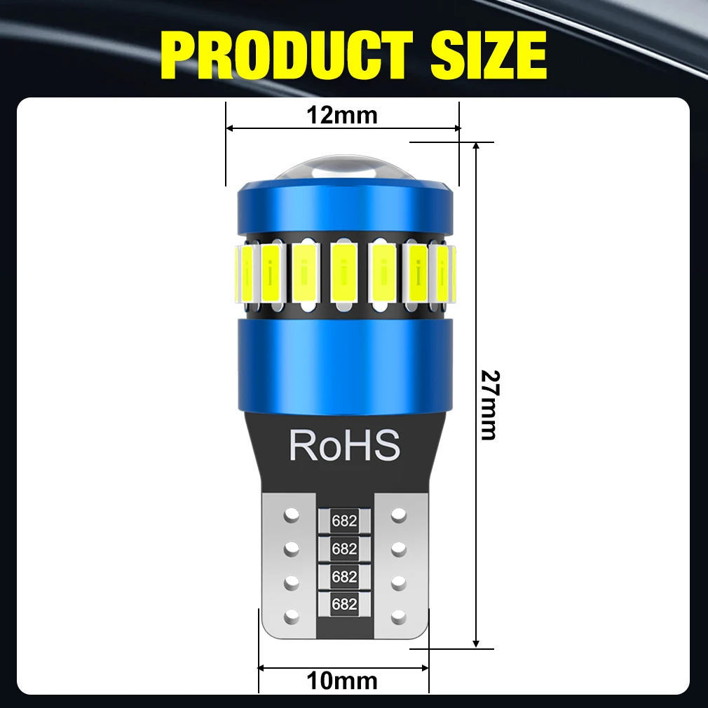 2つの電球w5w10,Canbus,6000k,30smd,ダイオード,ランプ用,ウェッジライセンス,dc12v,PCB