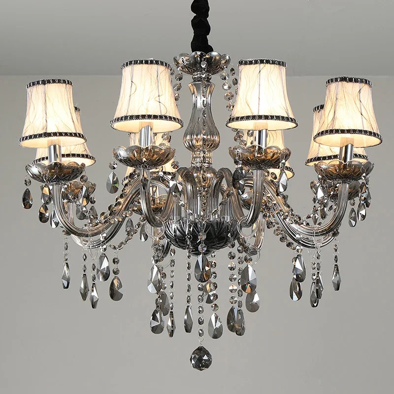 European Crystal Chandelier Luxury Living Room Restaurant Bedroom Villa Hotel Duplex Building Ktv Bar Pendent Lamp