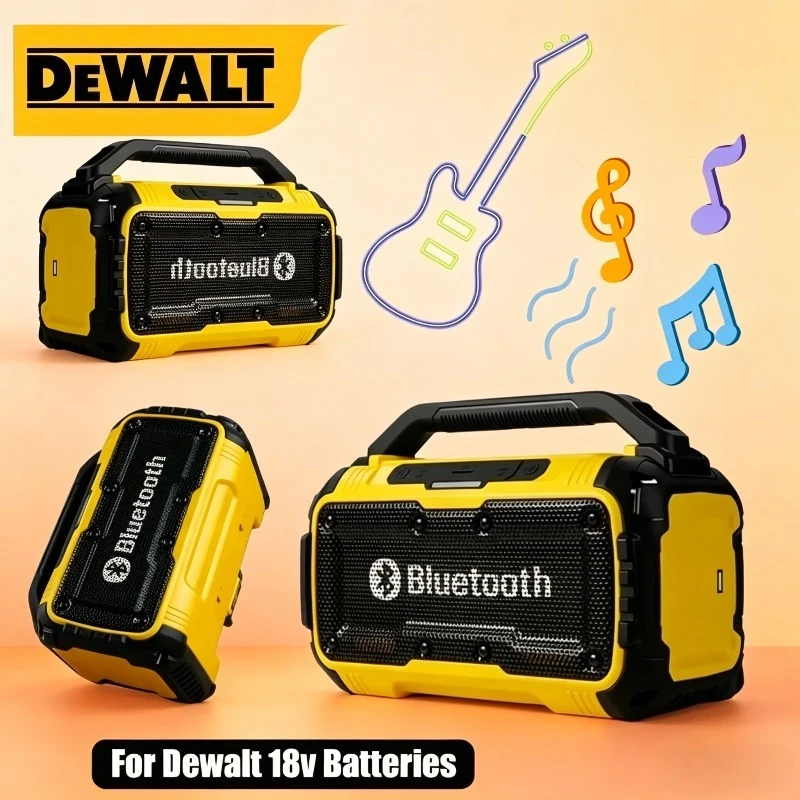 

Портативная электрическая колонка Dewalt, беспроводной Bluetooth-совместимый сабвуфер, водонепроницаемый громкоговоритель для строительных площадок, стереосистема