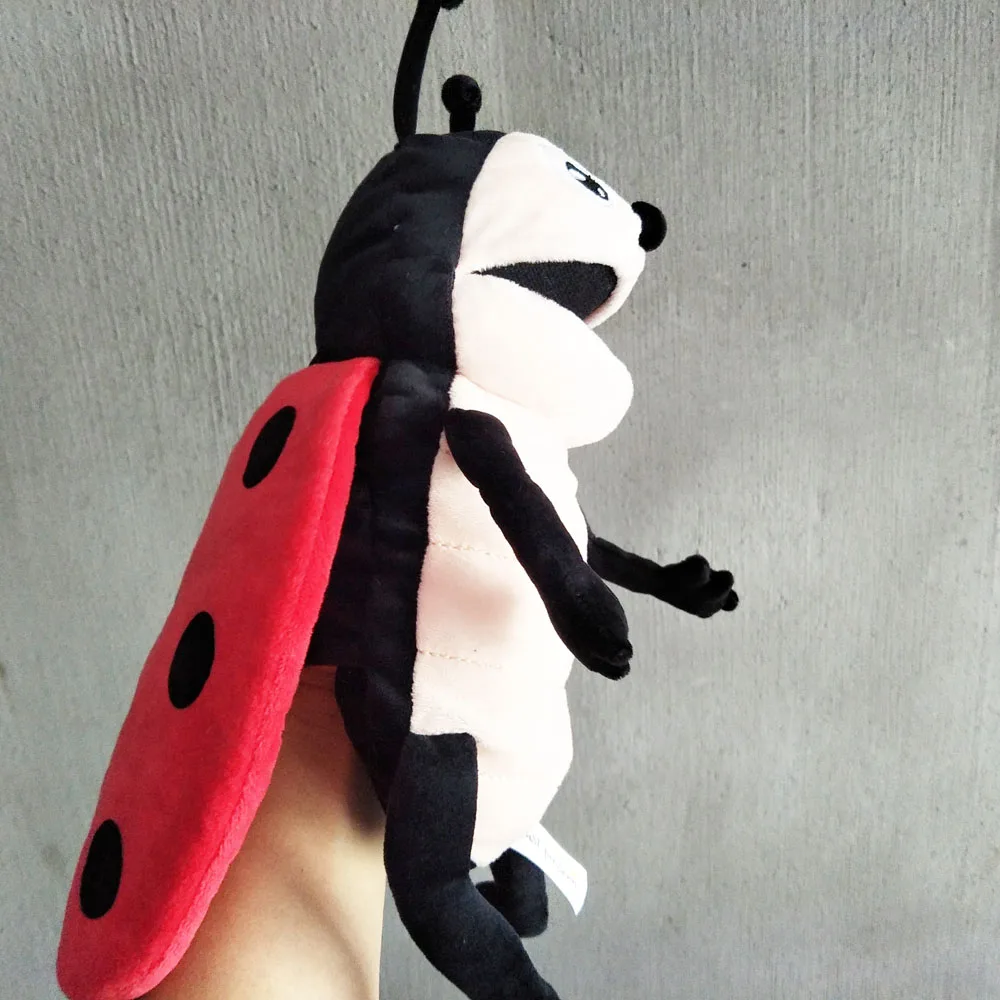 High Quality Cartoon Hand Puppet Plush Toy Ladybug Mouth Move