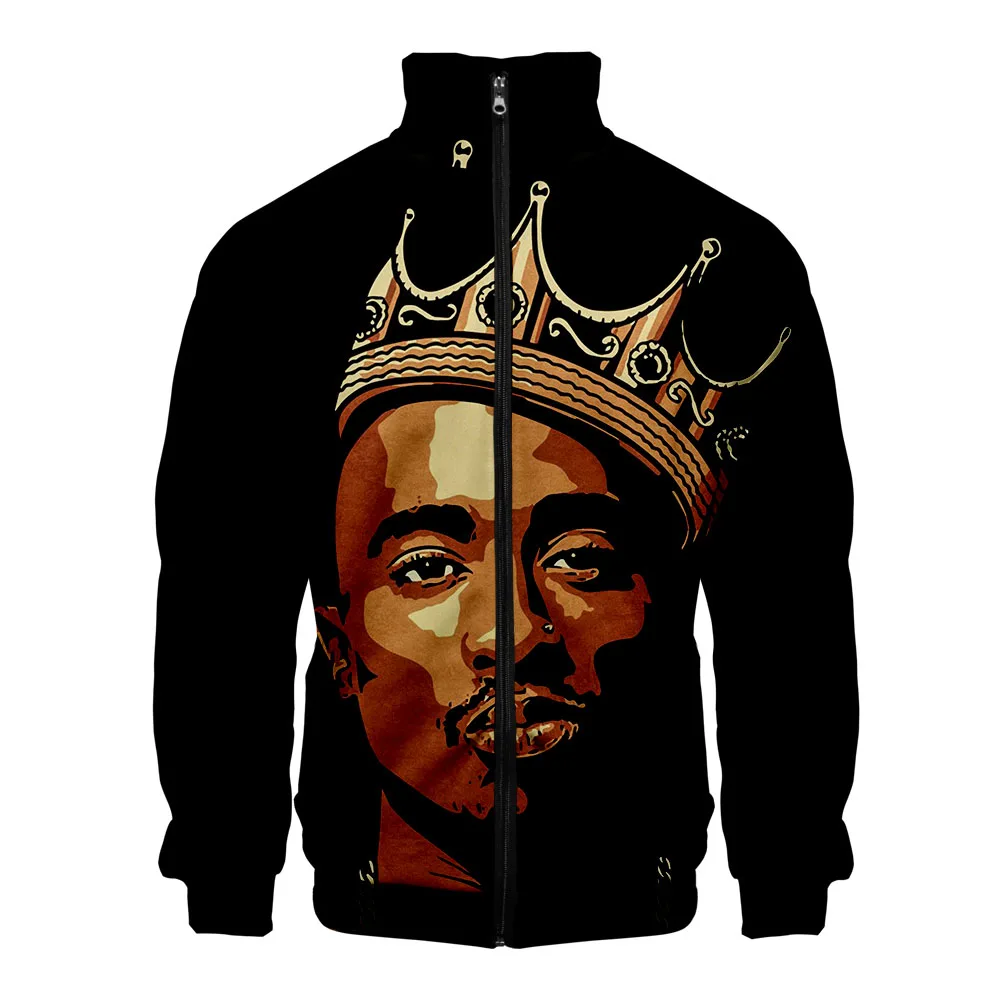 Jaket ritsleting 2PAC baru hoodie kasual dan pakaian musim semi 2PAC Sweatshirt Streetwear Fashion keren Highstreet musim gugur cetak