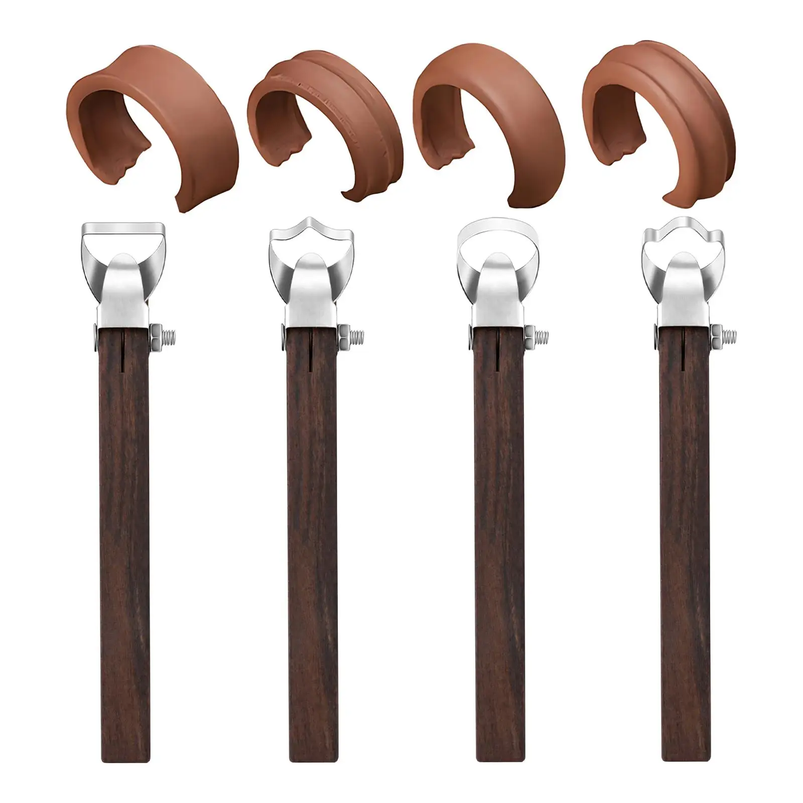 

4Pcs Pottery Handle Making Tool Ceramic Water Cup Utensil Model Making Wood