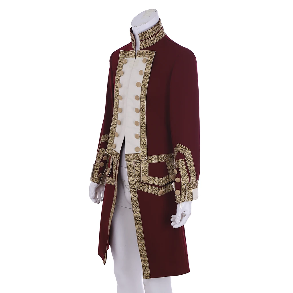 بدلة سترة ملكية لعصر النهضة في العصور الوسطى للرجال من القرن التاسع عشر ثوب مسائي معطف خلفي للحفلات الفيكتورية