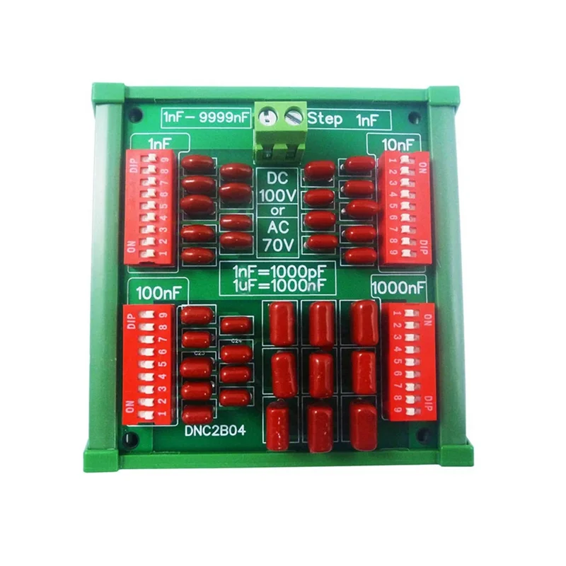 Placa de condensador AS95 DNC2B04, placa de condensador 1Nf a 9999Nf Step-1Nf, condensador de película de polipropileno de cuatro decades C35 Din con funda