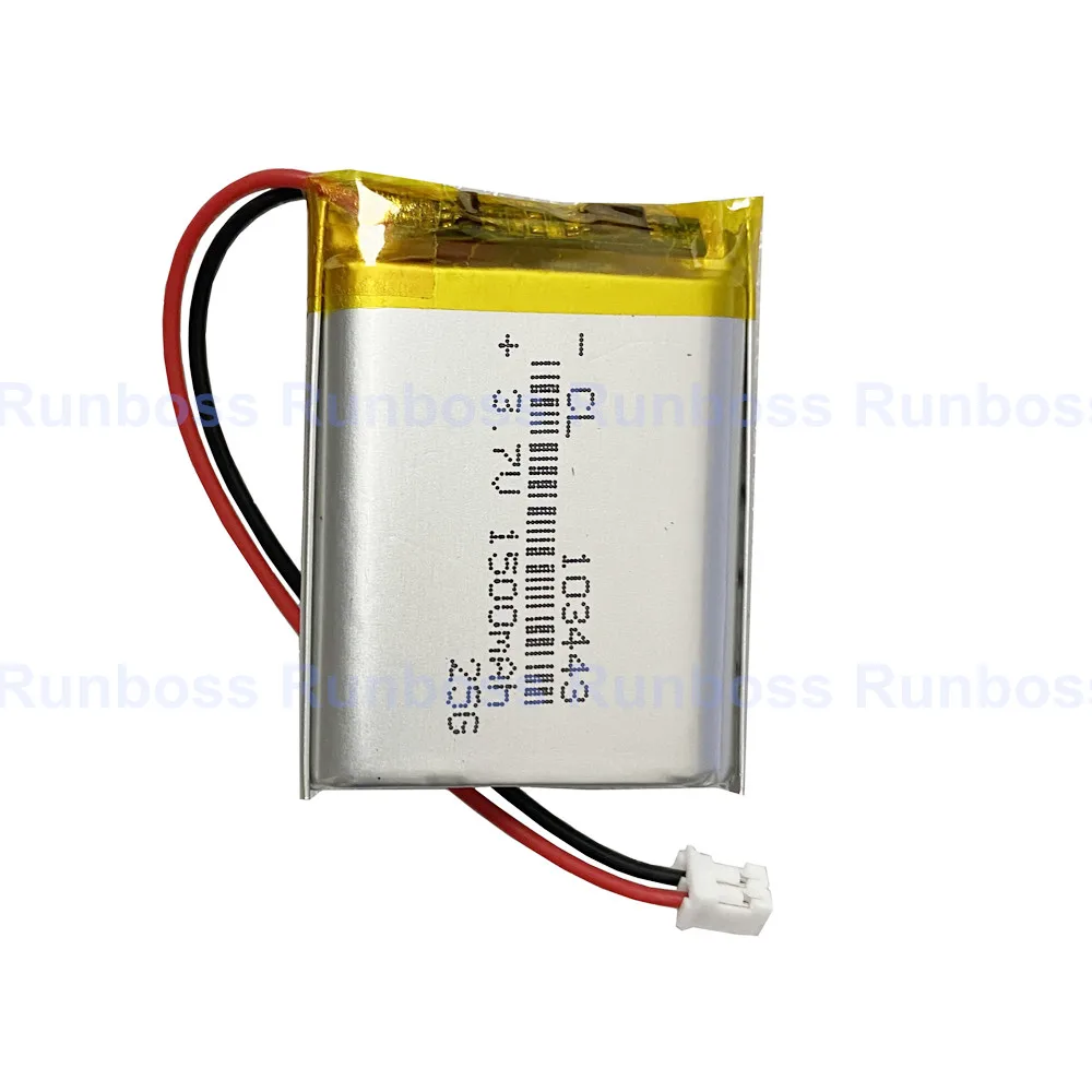 1-10PCS 3.7V 1500mAh 103443 Rechargeable Polymer Lithium Battery Lipo JST-PH 2.0mm 2P Connector For Keyboard Mouse DashCam GPS