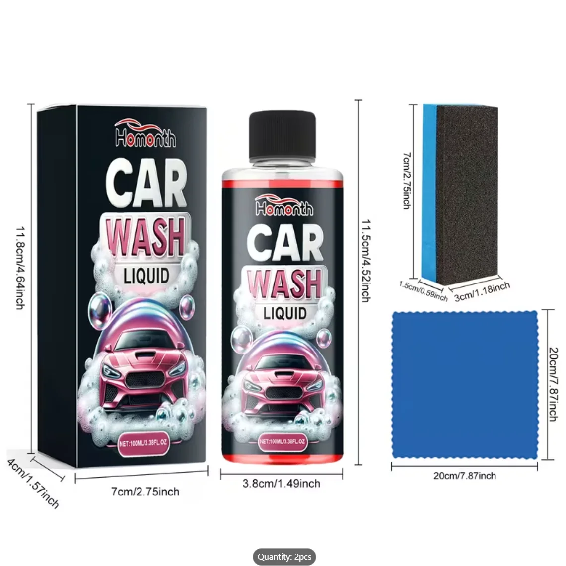 

Жидкость для мойки автомобилей 100 мл с губкой и полотенцем, высокопенящийся автошампунь для чистки автомобиля, удаляет грязь и восстанавливает блеск