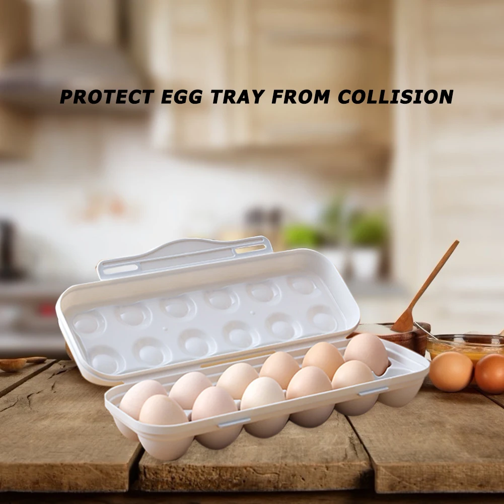 12 Grid Egg Holder Portable Egg Protector Tray Kitchen Eggs Carrier Protection Box for Refrigerator Camping Picnic Hiking Travel