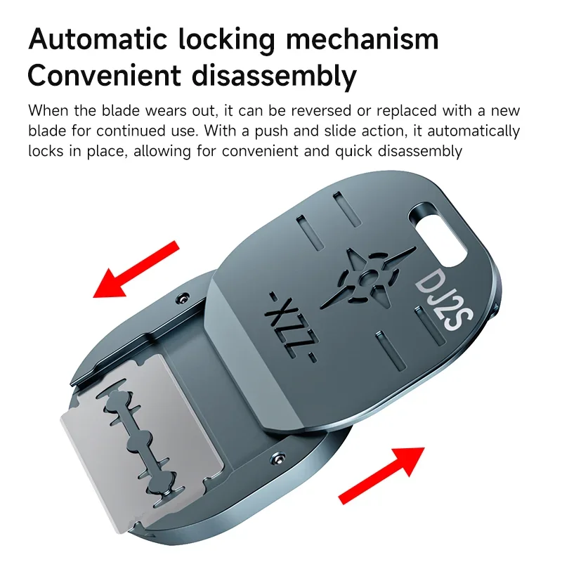 

XZZ DJ2S металлический магнитный двусторонний зажим для лезвия для удаления экрана мобильного телефона и инструмента для очистки клея материнской платы IC