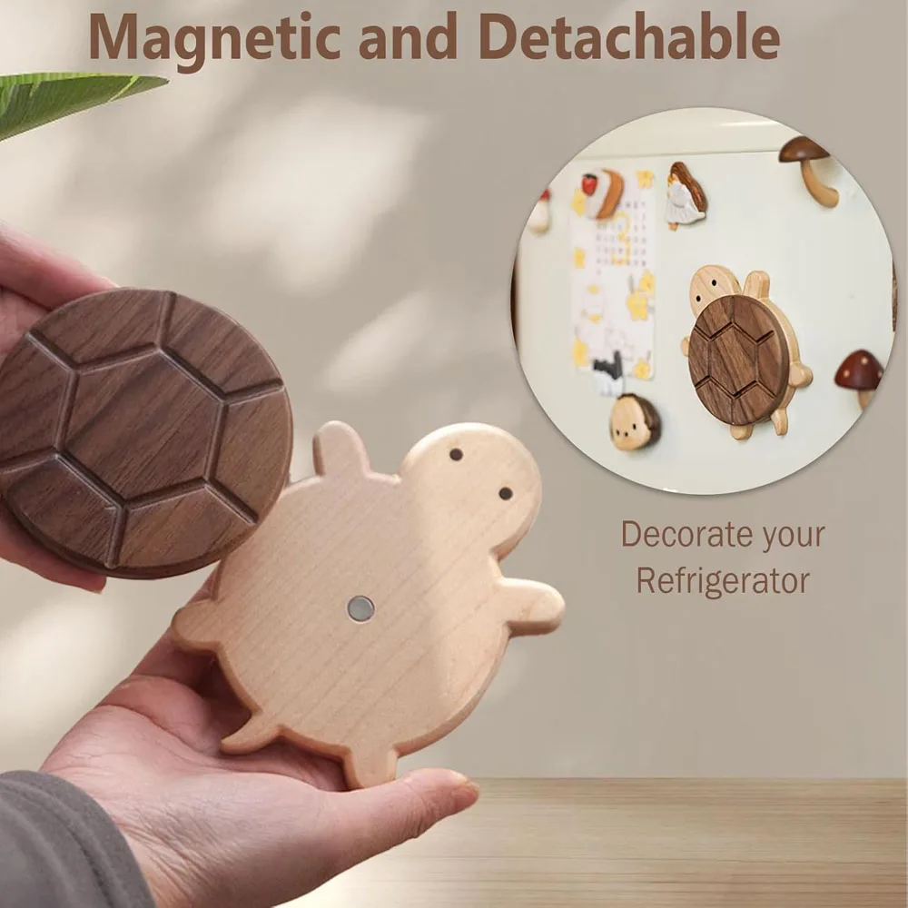 الكرتون الخشب الصلب المغناطيسي السلحفاة كوستر مكافحة السمط معزول لطيف المنزل سطح المكتب تحديد الموقع الوافدين الجدد