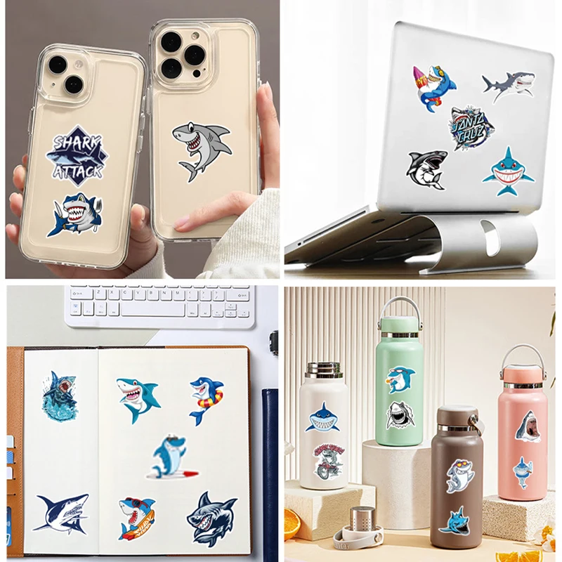 50PCS Shark Sticker…