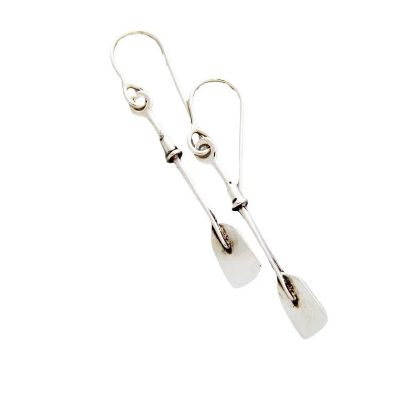 Simple Individuality Long Stem Alloy Charming Mom Earrings Geometric Silver Metal Fashion Jewelry for Women