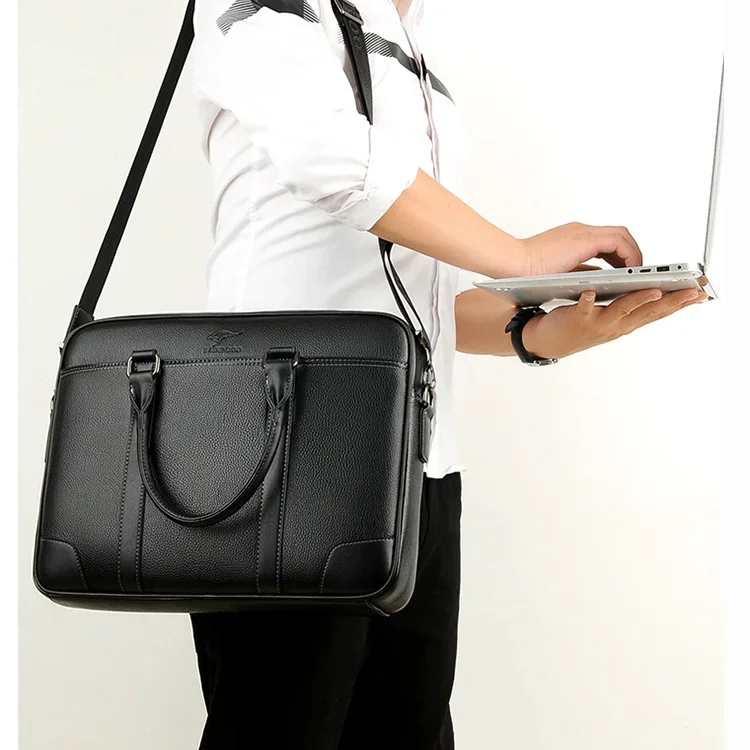 New Luxury Leather Business Men's Briefcase Male Briefcase Shoulder Bag Men Messenger Bag15.6 Inch Tote Computer Bag