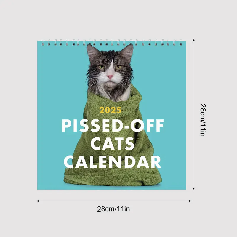 2025 Pissed Off Cats Calendar, Pissed Off Cats 2025 Wall Calendar, 12 Month Planner for Joke Present, Sassy Present for Cat love