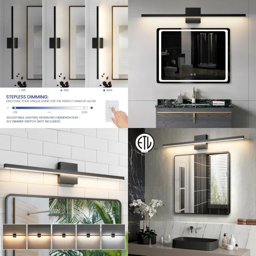 LED Vanity Light for Bathroom, 5CCT Dimmable Bathroom Light Fixture Over Mirror, Modern Vanity Lightg Bar, Bath Wall Light for