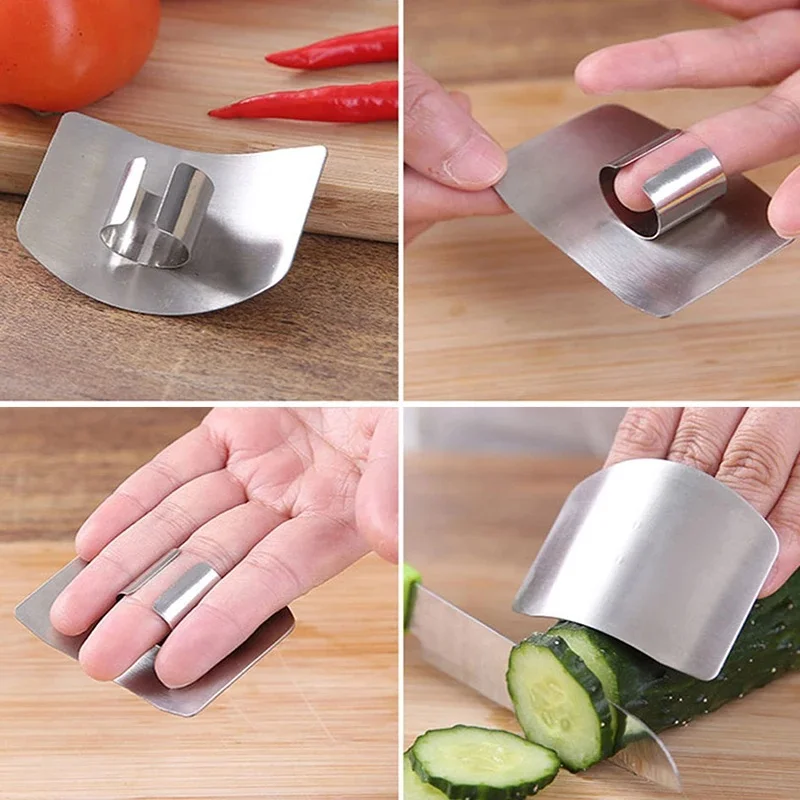Stainless Steel Finger Guard Finger Hand Cut Hand Protector Knife Cut Finger Protection Tool Kitchen Knives & Accessories