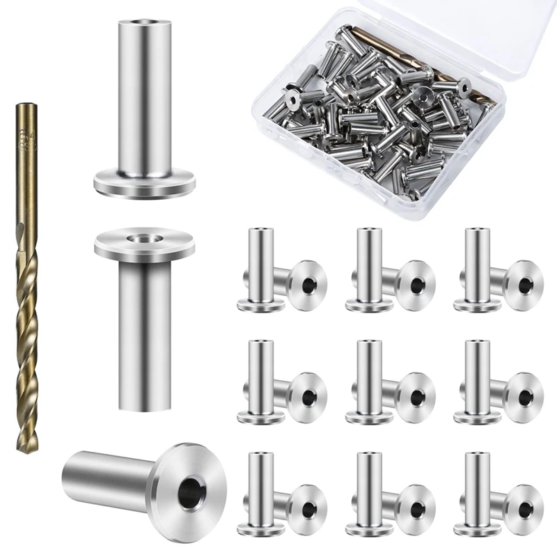 60Pcs Cable Railing Hardware For 1/8 Inch Deck,Wire Rope Cable Railing Tools Cable Railing Kit For Wood Posts Stairs