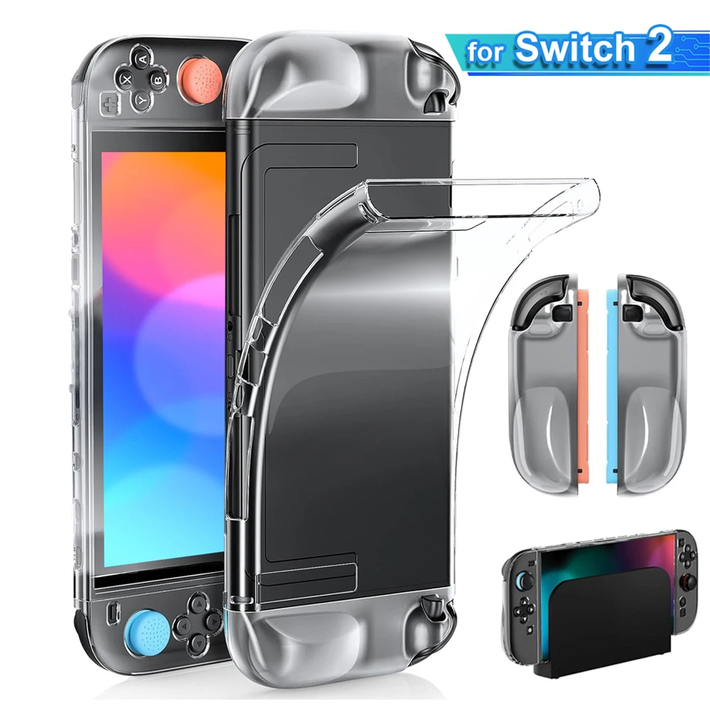 

Прозрачный защитный чехол для контроллера джойстика Nintendo Switch 2, разделенная крышка, защитная оболочка для Switch 2, аксессуары