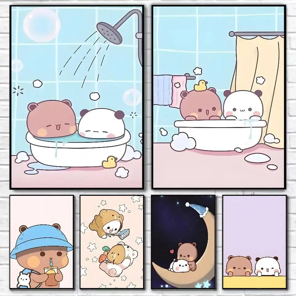 Anime Niedliches Dudu Bubu Poster HD Home Decor Klebrige Wand Wasserdicht Zuhause Wohnzimmer Bar Ästhetisches Dekor
