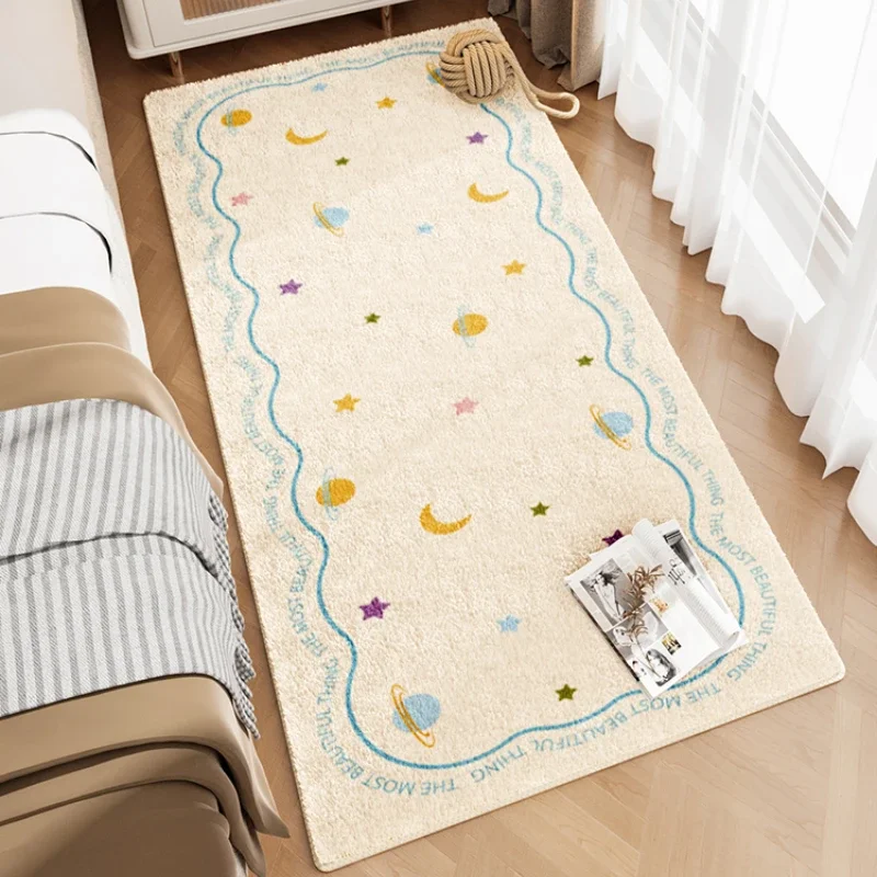 2025New Living Room Winter Carpet Bedroom Autumn Winter Fluffy Soft Bedside Thicken Carpets Cream Style Cartoon Light Luxury Rug